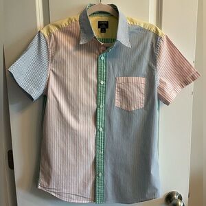 J. Crew Mens Mixed Stripe Preppy Slim Fit Shirt Medium